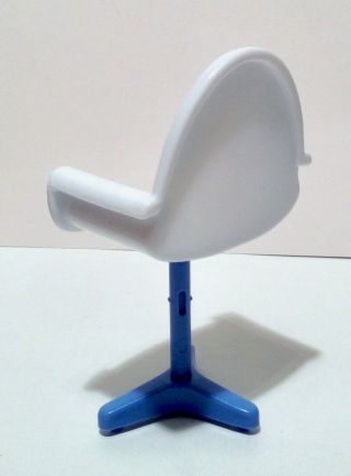 BARBIE Doll Size Blue & White Swivel Chair 2