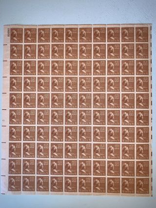 Us Stamps Sc 805 Martha Washington 1 1/2c Sheet Of 100 Mnh 1938
