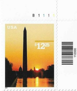 Us Priority Stamp $12.  25 Washington Monument.  Scott 3473