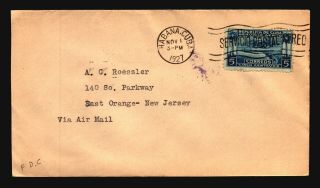 Spanish Antilles 1927 Airmail Fdc,  Ac Roessler - Z19925