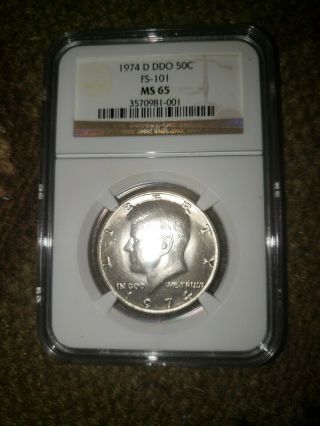 1974 D Kennedy Half Dollar Ngc Ms65 Ddo Fs - 101 Variety Registry Coin