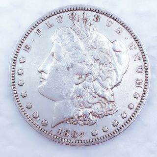 1884 - S Au,  Morgan Silver Dollar King Of Kings Rarity Incredible Sk956