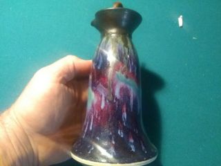 Vintage Edgecomb Potters Maine Studio Pottery Decanter Vase 6½” Cork Lid Signed