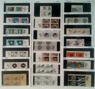 Of 21 Vintage Mr.  Zip Plate Blocks Of 4 Us Mnh Stamps