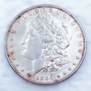 1884 - S Au,  Morgan Silver Dollar 90 Silver $1 Coin Sk908