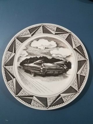 222 Fifth Slice Of Life Dinner Plate " 1959 Cadillac " And Wall Mount Bracket