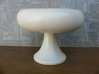 Vintage Haeger Art Pottery White Pedestal Mushroom Vase Planter Mid Century Mod