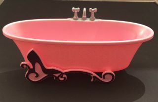 Mattel Barbie 2012 Glam Bathtub Pink Bathroom Furniture 1:6 Scale