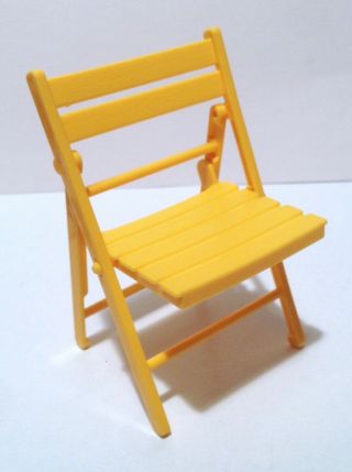Barbie Doll Size Yellow Fold - Away Cafe Chair