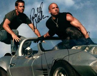 Paul Walker / Vin Diesel Autographed Signed 8x10 Photo (fast Furious) Reprint