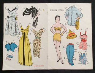 1954,  Movie Star Paper Dolls,  Jack & Jill Mag,  Elsa Lauser Art