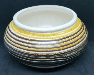 Vintage Royal Haeger Usa Pottery,  Brown And Gold Lava Glaze Over Speckled Cream