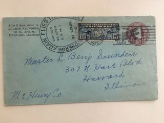 1928 Lindbergh Flies The Mail Again With Several Cachet Plus Handwritten Note