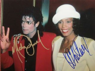 Michael Jackson / Whitney Houston Autographed Signed 8x10 Photo Reprint