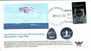 2020 Spacex Dm - 2 Crew Dragon Spacecraft Splashdown Cape Canaveral 2 August