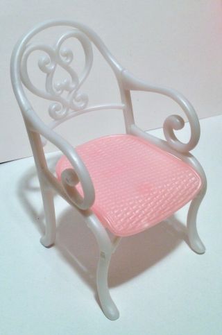 Barbie Doll Size Pink & White Fancy Chair