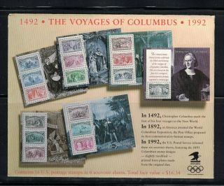 Scott 2624 - 2629 - Voyages Of Columbus.  Souvenir Sheets.  Mnh.  Og.  02 2624ss