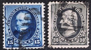 U.  S.  Early 1890 Am Bank Note Scott 227 & 228 Stamps Cv$55 Ssq