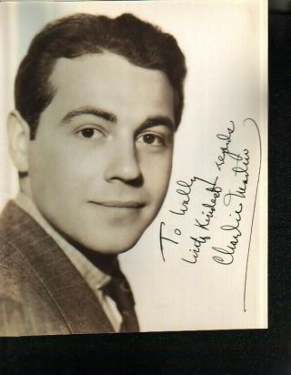 Unknown Autographed Vintage 8x10 Photo Of Charlie Martin From 1937