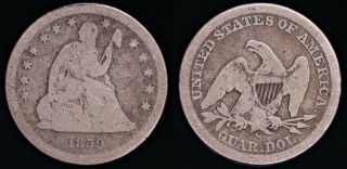 1859 - S Seated Liberty Quarter - Very Low Mintage