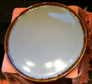 Large Ceramic Round Platter Plate Charger Blue Glaze Pottery Arts Crafts