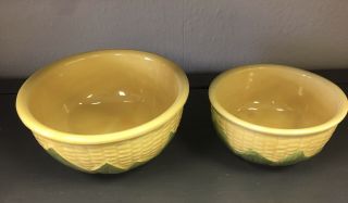 Set Of 2 Vintage Shawnee Corn King Nesting Mixing Serving Bowls 5 & 6 2