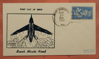 1959 First Day Snark Missile Launch Port Canaveral Fl Goldcraft Cachet