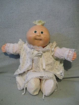 15 " Green Eyes 1982 Cabbage Patch Baby Doll Applachian Artworks - Blond Tuft