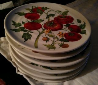Ceramica Cuore Made In Italy Tomatoes Set Of 6 Salad Plates
