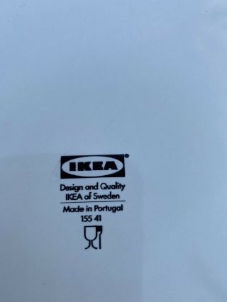 IKEA White Glossy 155 - 41 Dinner Plates Set Of 2 No Trim Made In Portugal 3