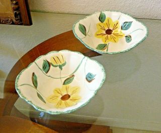 Two Vintage Sunfire Blue Ridge Southern Pottery Lugged Cereal Bowls