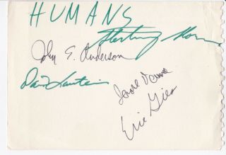 Wave Band Humams Vintage Signed Autograph Album Page (5 Signatures)
