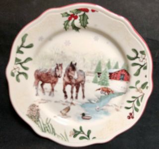 Better Homes & Gardens Heritage Salad Plates 3 WINTER FOREST 2