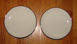2 Franciscan China Encanto Ivory Platinum Band Simplicity Bread Butter Plates