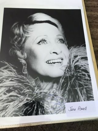 Jane Powell - Noted Actress - Signed Photo Autograph 8x10 B&w