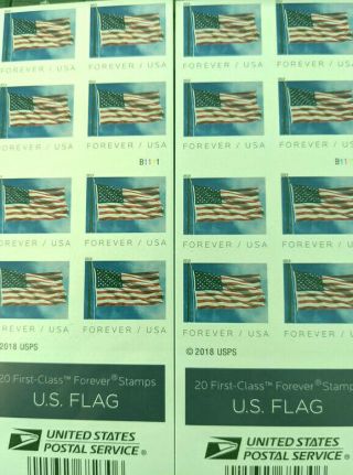 40 Usps Forever Postage Stamps (currently Worth 55 Cents Each),