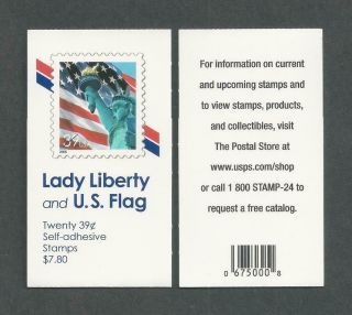 3985 3985a Bk300a Denominated Lady Liberty Flag Vending Nh
