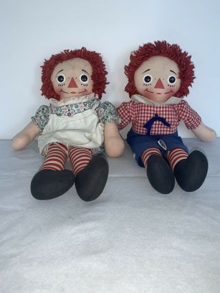 Vtg Knickerbocker Raggedy Ann & Andy Doll 15 Inch Dolls.