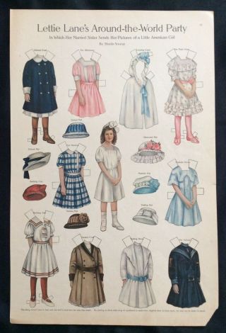Lettie Lane Mag.  Paper Doll Lhj By Sheila Young,  June 1911,  Little American Girl