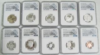 2019 Silver Proof Set 10 - Coin Set,  Early Releases Pf 70 Ultra Cameos Ngc