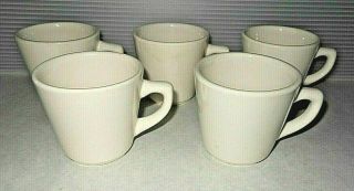Mid Century Vintage Ultima China Restaurant Ware White Coffee Cup Set 5