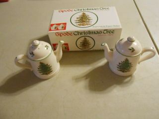 Spode Christmas Tree Teapot Salt & Pepper Shakers Made In England