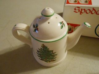 Spode Christmas Tree Teapot Salt & Pepper Shakers Made In England 2