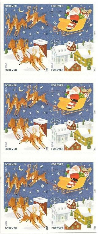 US 4712 - 4715 4715b Holiday Santa & Sleigh forever booklet (20 stamps) MNH 2012 2