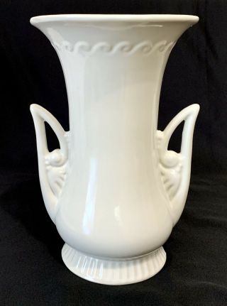 Vintage Abingdon Pottery White Pointy Handled Vase