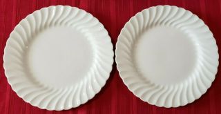 Johnson Bros.  Regency Snow White Swirl Two Dinner Plates 9 - 7/8 "