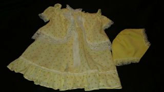 Clothes Made For Cabbage Patch KID Premie Gown,  Vest,  Pants Yellow Layette 3 pc 2