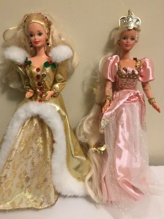 1994 Holiday Barbie 1997 Princess Rapunzel Barbie - 12 " Tall -