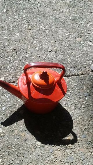 Vintage Metlox Red Rooster Poppytrail Teapot With Lid