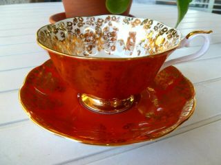 Lovely Royal Albert England Tea Cup &saucer Empress Series Array Of Golden Roses